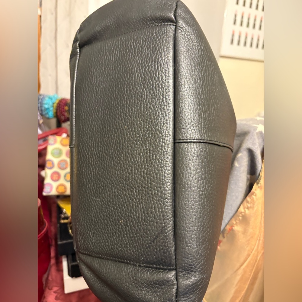 Gap Black Leather Tote Bag with Horse print interior - Picture 4 of 6